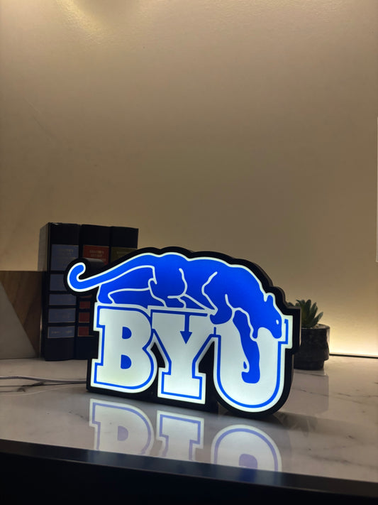 Custom-Made BYU Cougar Fanart Light Box