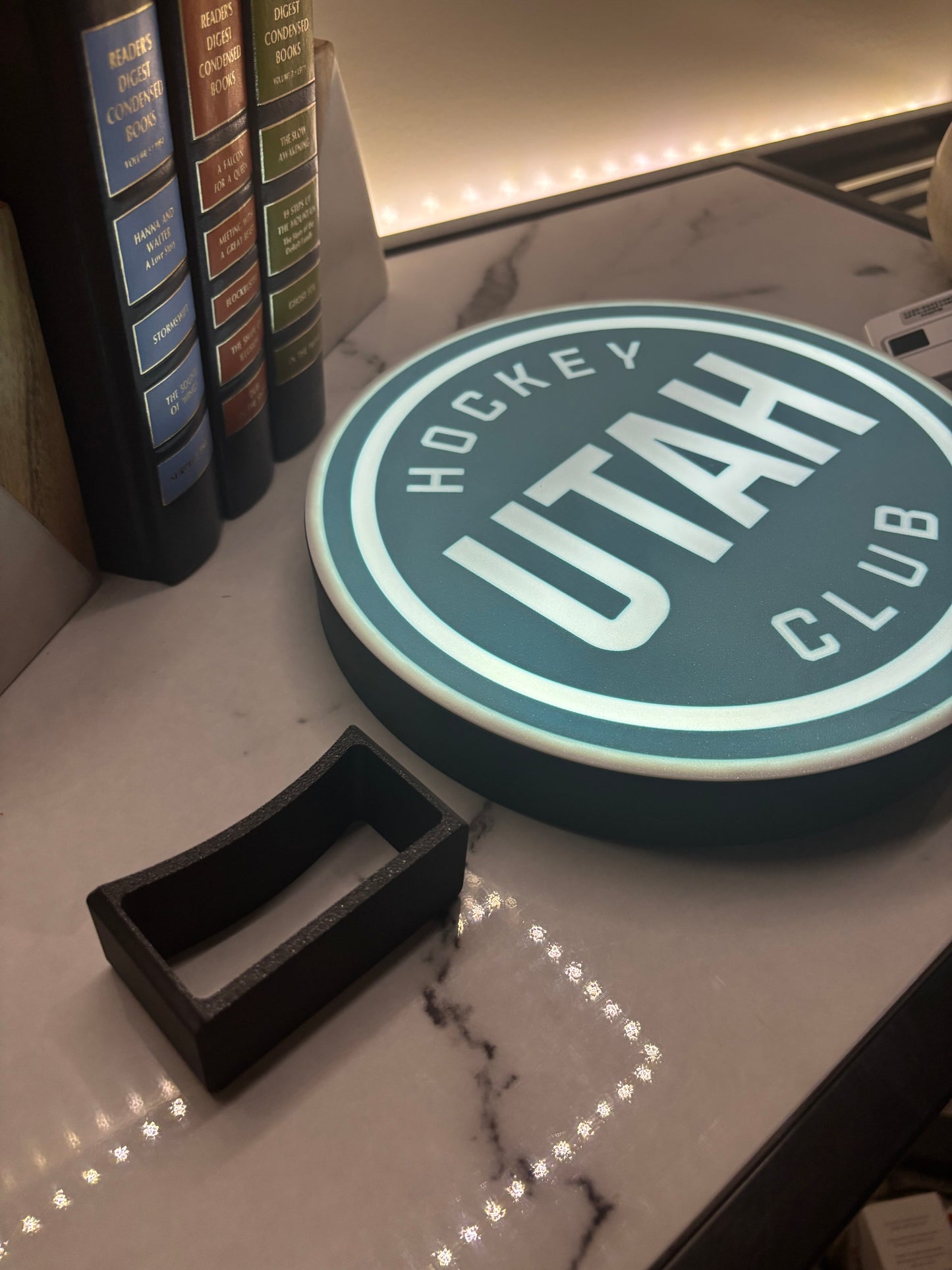 Utah Hockey Club LED Light Puck | 10” Diameter | USB Dimmable | Multi-Mountable